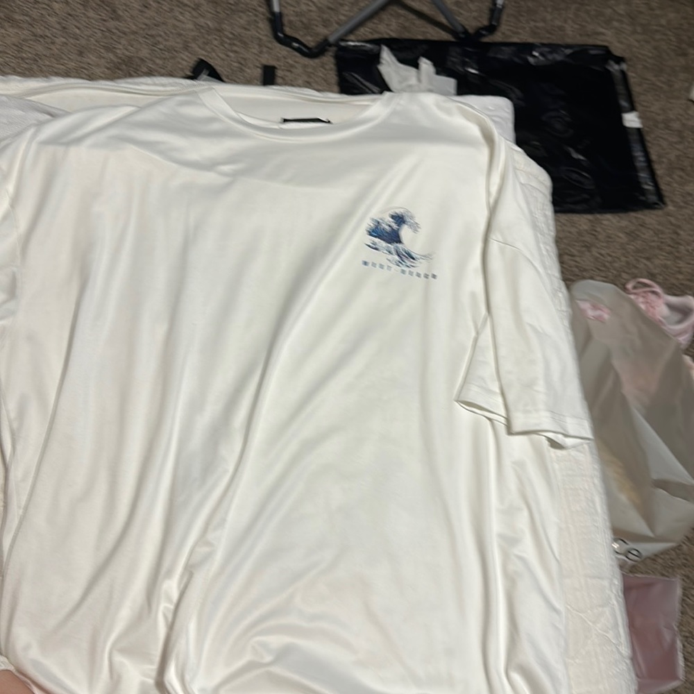 Oversized white tee